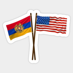 American Armenian Flag Sticker